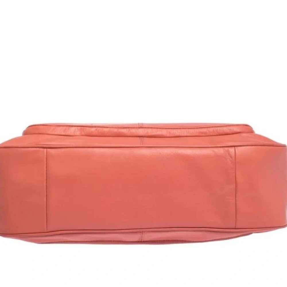 COACH Taylor Marin Satchel Coral Salmon Pink Leather F26781 Crossbody Bag $398 - Picture 8 of 15
